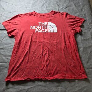 The North Face Men's XXL Red T-Shirt Cotton Blend Short Sleeve Logo Tee TNF Gym